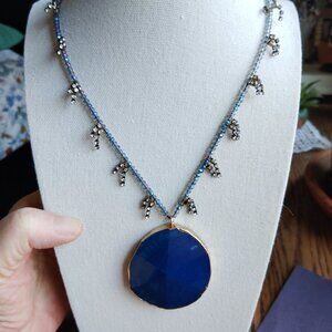 Serafina Agate Stone Wrapped in Gold Necklace Sold Through Anthropologie